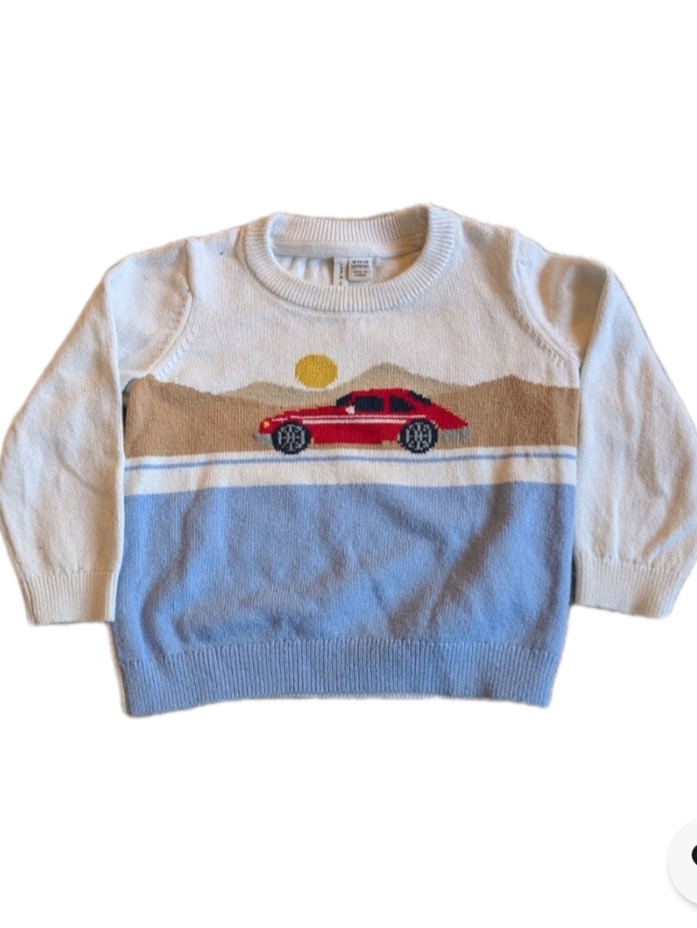 Janie and Jack Boys Car Sweater Cotton Blend Saks 5th Avenue Size 18-24 Months
